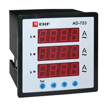 Амперметр EKF AM-D723 цифровой на панель 72х72 трехфазный
